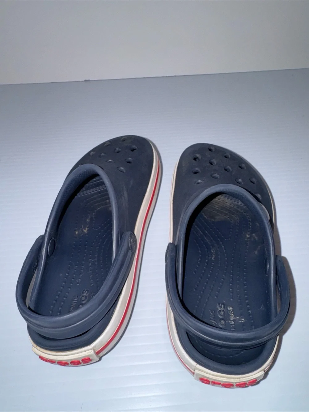 Crocs Crocband Clogs Shoes Navy Blue & Red - Child's Size 11 Child